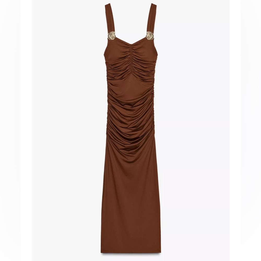 Zara spandex brown dress